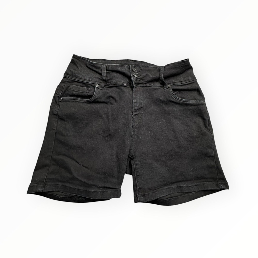 Bamboo Jeans Denim Shorts Womens 11 Black Mid Rise 5-Pocket Stretch Casual Solid